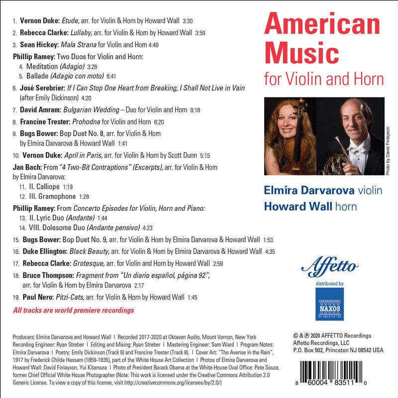American Music For Violin And Horn / Elmira Darvarova, Howard Wall