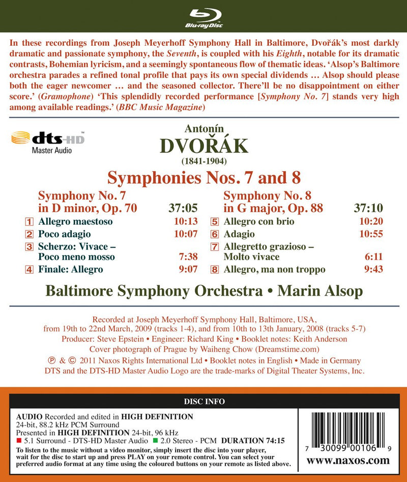 Dvorak: Symphonies No 7 & 8 / Alsop, Baltimore Symphony [Blu-ray Audio]