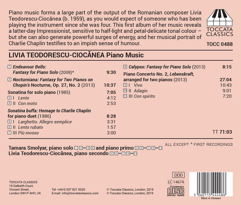 Teodorescu-Ciocanea: Music for Piano Duo, Duet & Solo / Smolyar