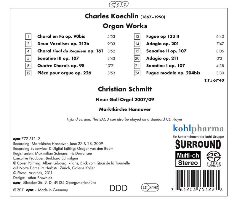 Charles Koechlin: Organ Works / Christian Schmitt