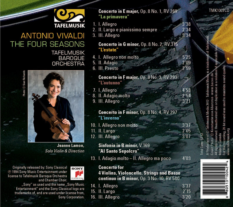 Vivaldi: The Four Seasons / Lamon, Tafelmusik Baroque Orchestra