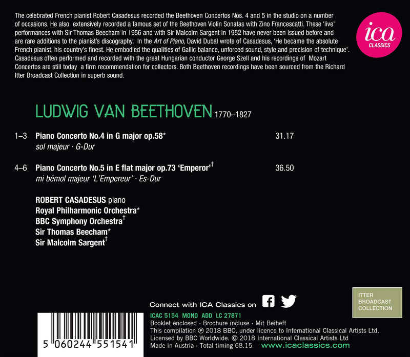 Beethoven: Piano Concertos Nos. 4 & 5 (Live)