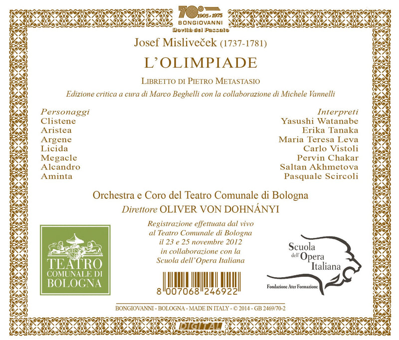 L'olimpiade, EvaM 10:C12 (Live)