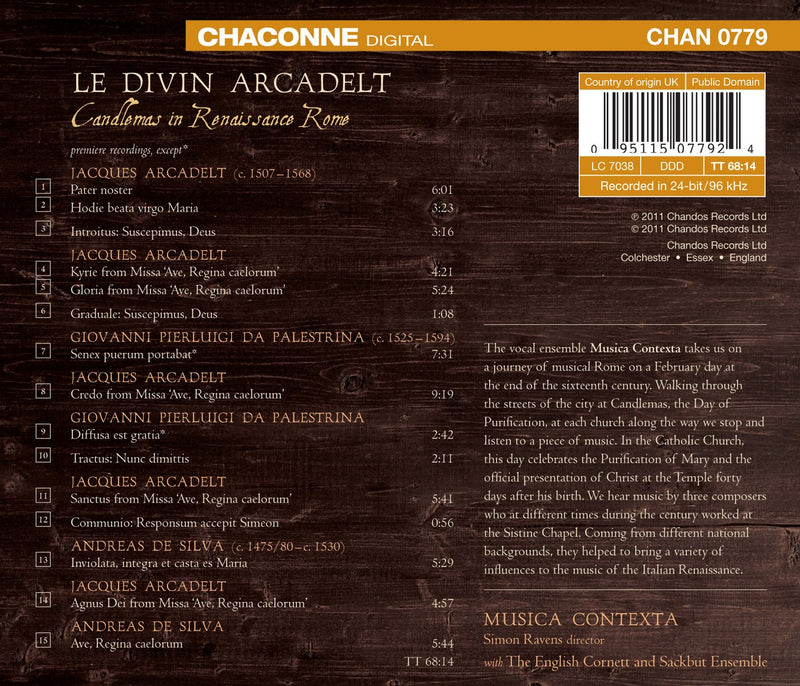 Le Divin Arcadelt: Candlemas In Renaissance Rome / Musica Contexta