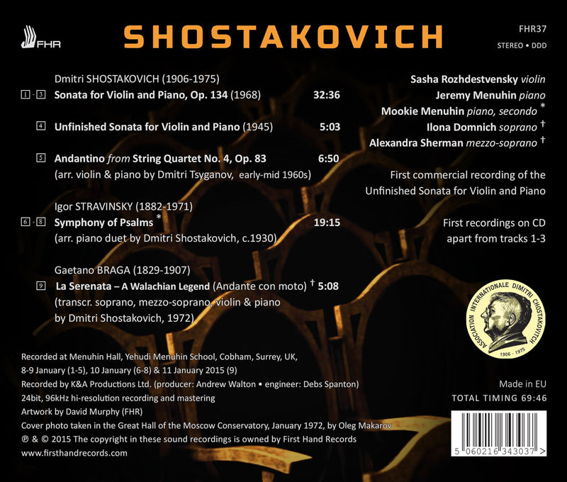 Shostakovich: The 2 Violin Sonatas & Rare Chamber Works