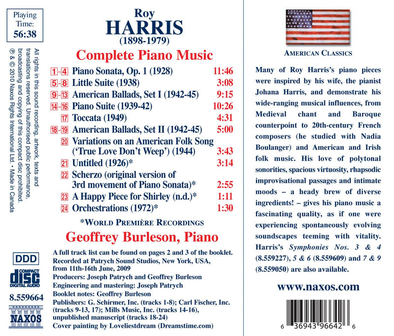 American Classics - Harris: Complete Piano Music / Burleson