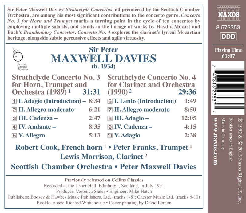 Maxwell Davies: Strathclyde Concertos Nos. 3 & 4