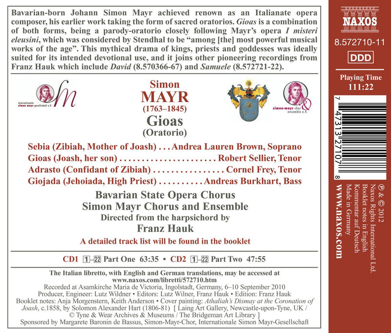 Mayr: Gioas Oratorio / Hauk, Lauren-Brown,  Sellier, Frey,  Burkhart