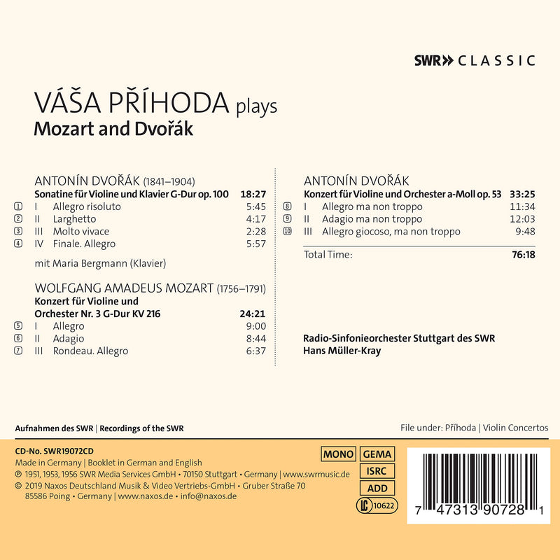 Mozart & Dvorák: Works for Violin