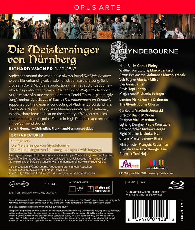 Wagner: Die Meistersinger / Jurowski, Finley , Selinger, Miles, Gabler, Jentzsch [blu-ray]