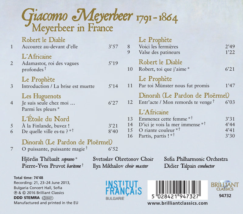 Meyerbeer in France / Thebault, Pruvot, Talpain, Sofia Philharmonic