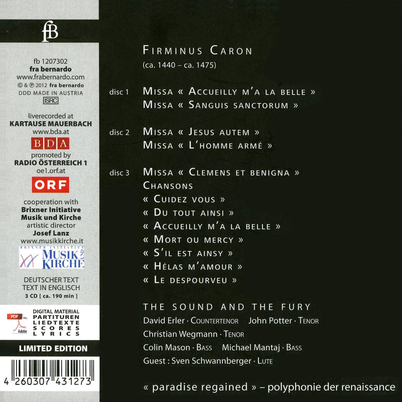 Caron: Masses & Chansons / The Sound And The Fury
