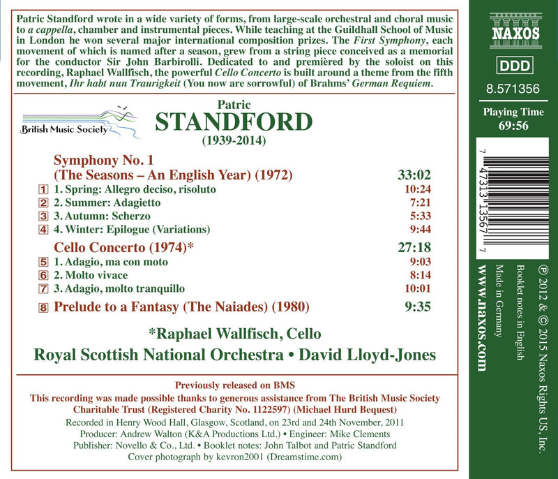 Standford: Symphony No. 1, Cello Concerto & Prelude to a Fantasy / Wallfisch, Lloyd-Jones, RSNO