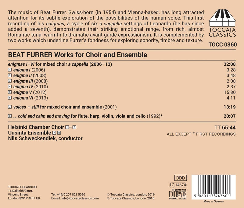 Furrer: Works for Choir & Ensemble / Helsinki Chamber Choir, Uusinta Ensemble