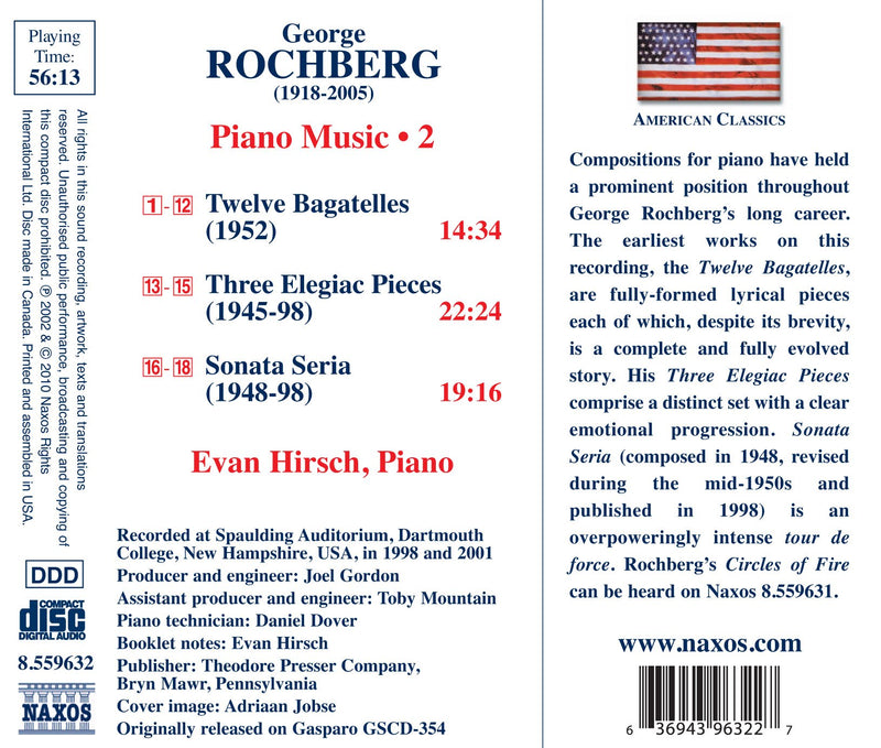 American Classics - Rochberg: Piano Music, Vol. 2 / Hirsch