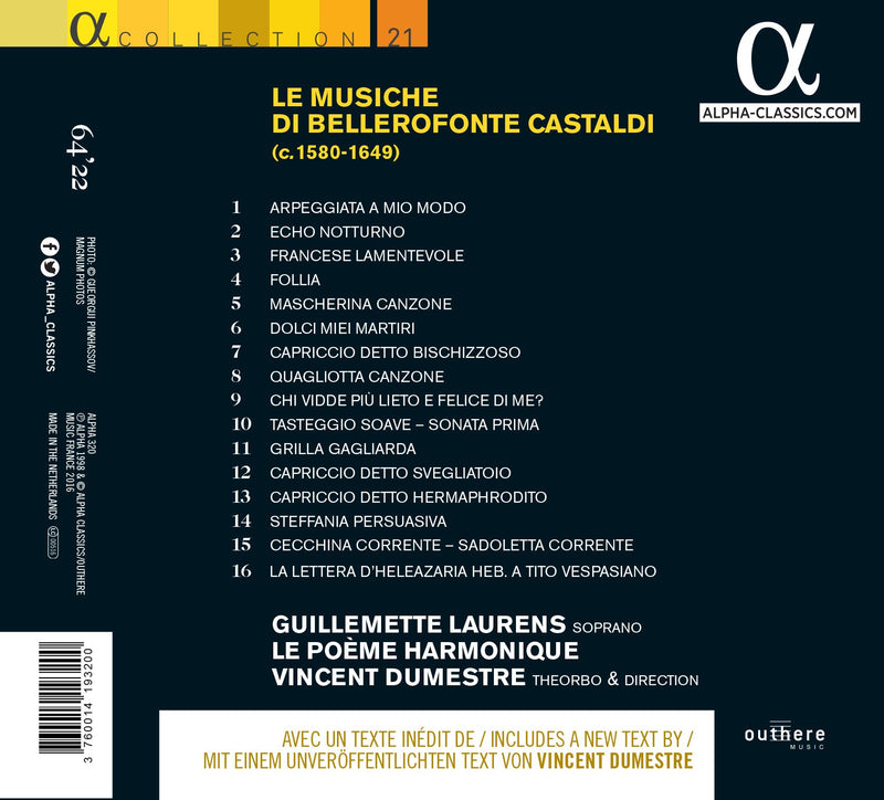 Le musiche di Bellerofonte Castaldi / Laurens, Dumestre, Le Poeme Harmonique