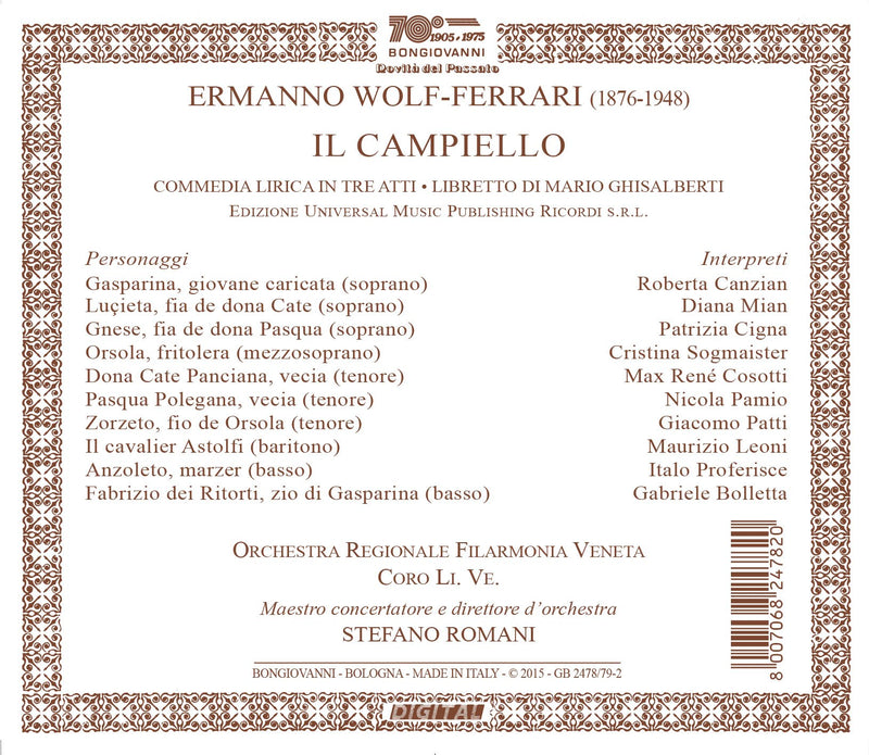 Wolf-Ferrari: Il Campiello / Romani