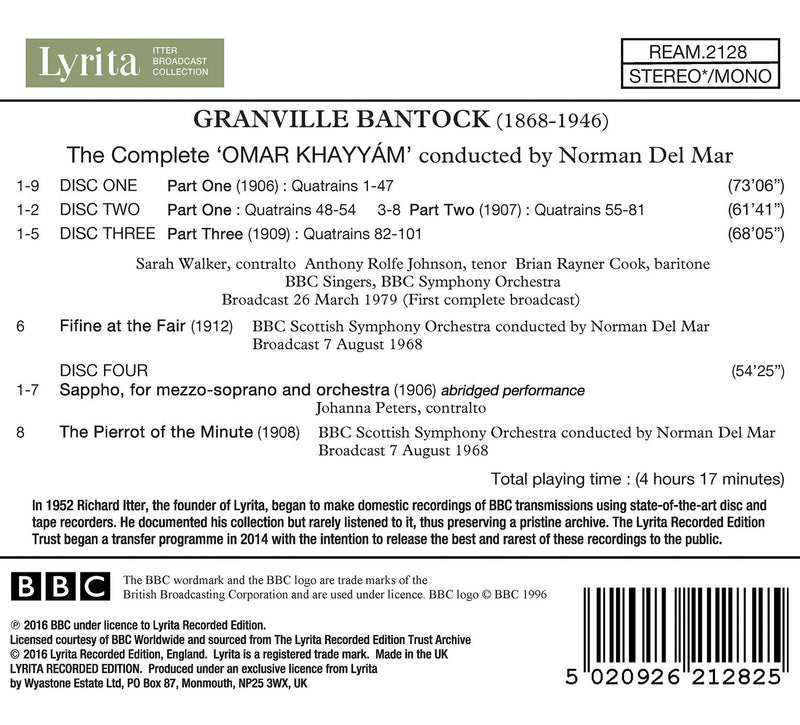 Bantock: Omar Khayyam / Del Mar, BBC Symphony