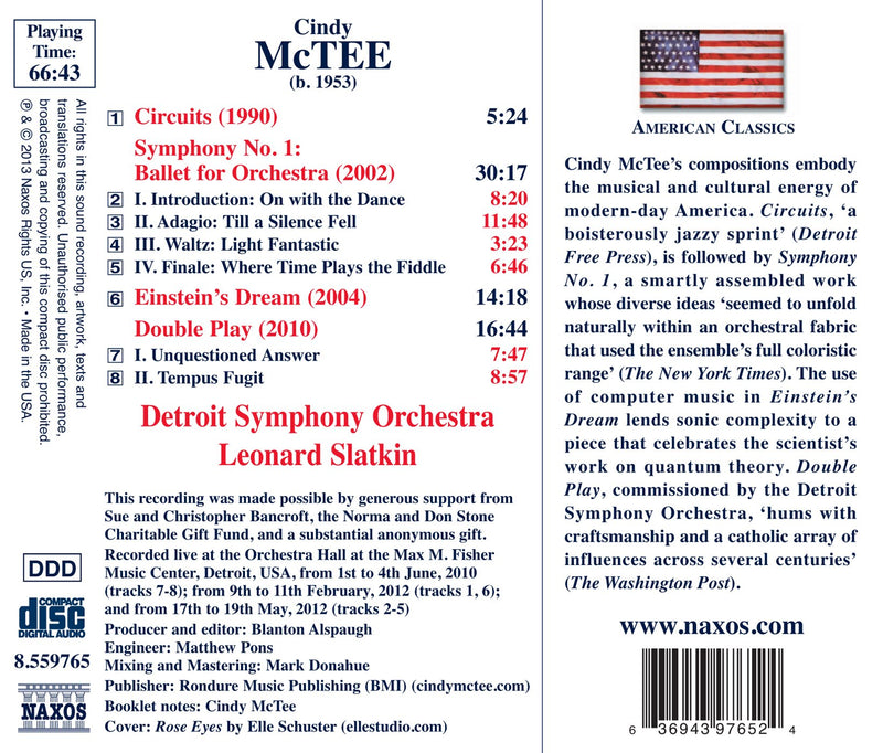 McTee: Symphony No 1, Circuits... / Slatkin, Detroit