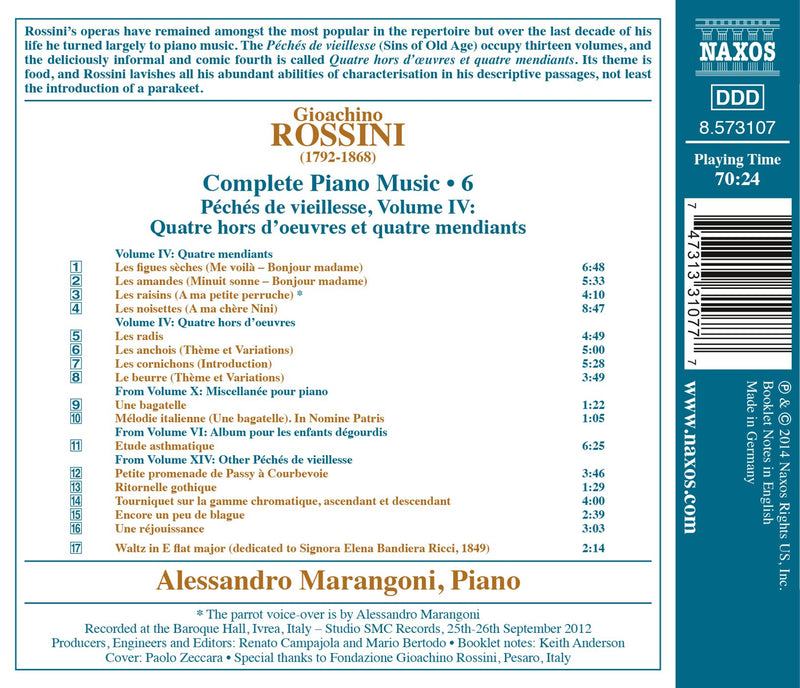 Rossini: Piano Music Vol 6 - Peches De Vieillesse Vol 4 / Alessandro Marangoni