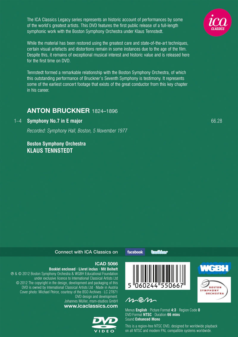 Bruckner: Symphony No 7 / Tennstedt, Boston Symphony Orchestra