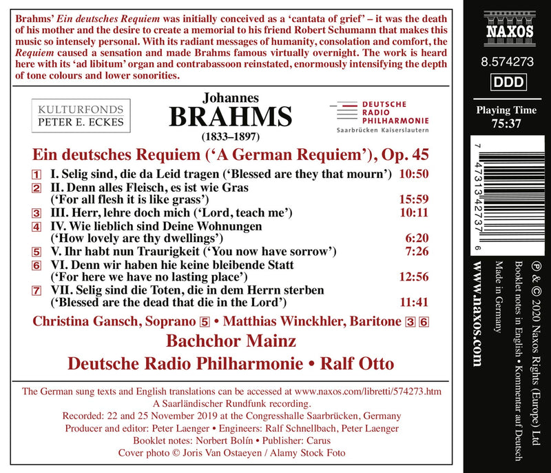 Brahms: Ein deutsches Requiem (A German Requiem), Op. 45