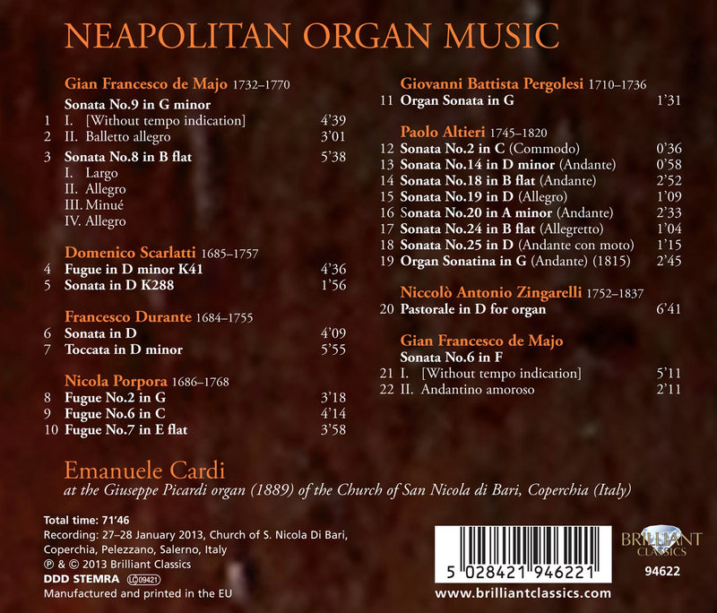 Neapolitan Organ Music / Emanuele Cardi