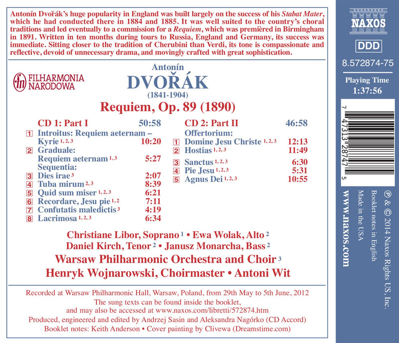 Dvorak: Requiem / Wit, Warsaw Philharmonic