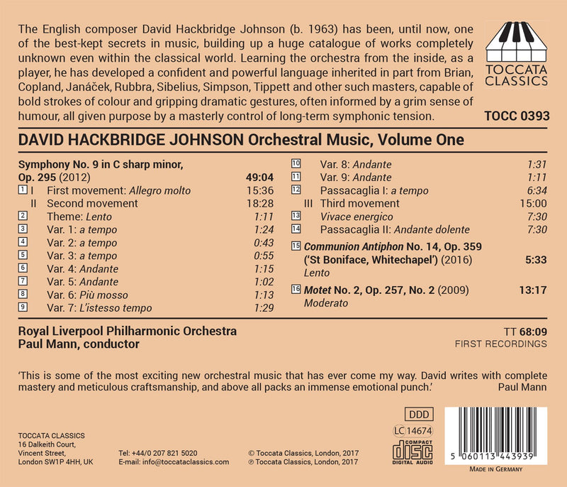 Johnson: Orchestral Music, Vol. 1 / Mann, Royal Liverpool Philharmonic