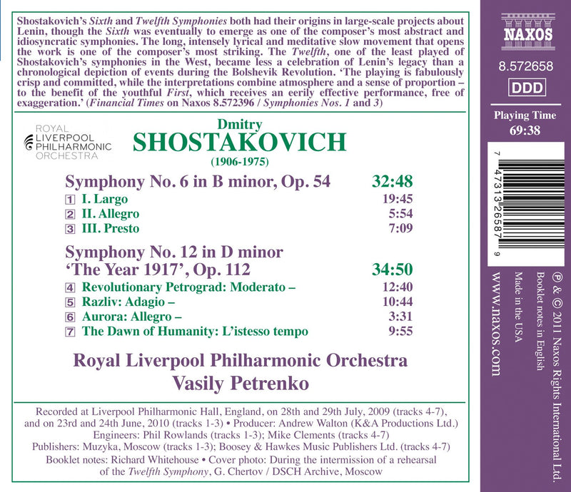 Shostakovich: Symphonies No 6 & 12 / Petrenko, Royal Liverpool PO