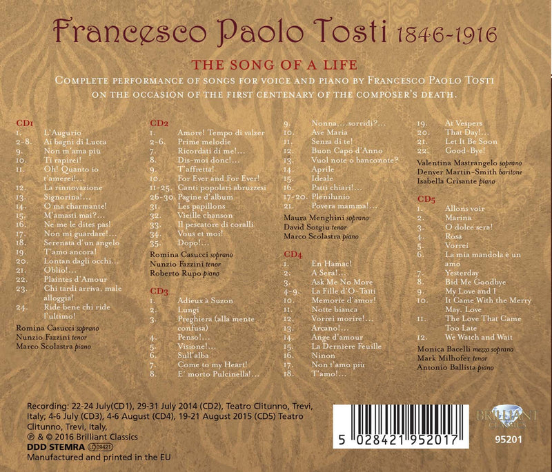 Tosti: The Song Of Life, Vol. 1