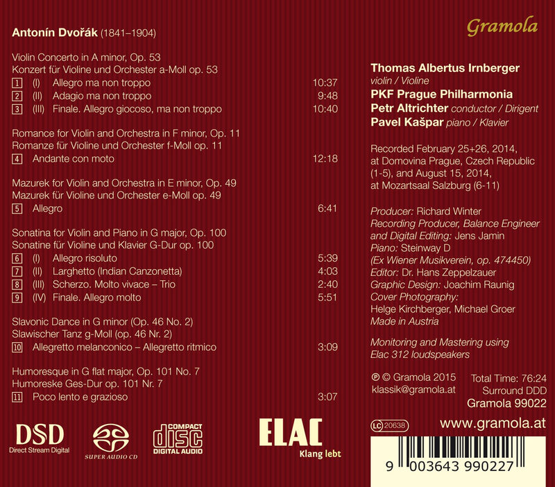 Dvorák: Violinkonzert & Violinwerke