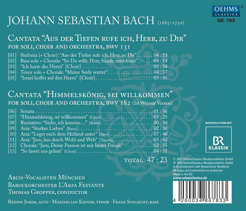 Bach: Cantatas - Aus Der Tiefen, Himmelskonig Sei Willkommen / Gropper, Jurda, Kiener, Schlecht