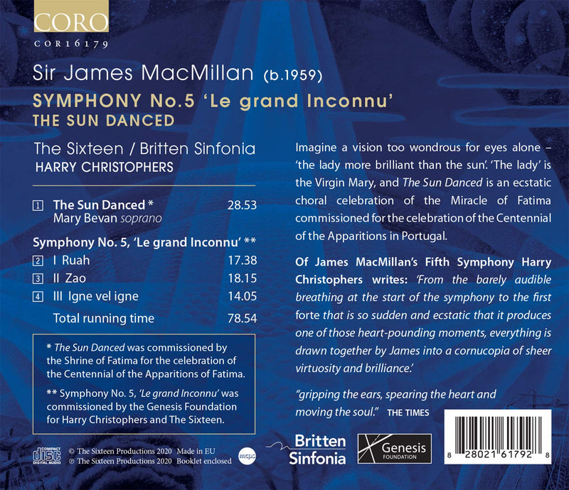 MacMillan: Symphony No. 5 & The Sun Danced / Christophers, The Sixteen, Britten Sinfonia