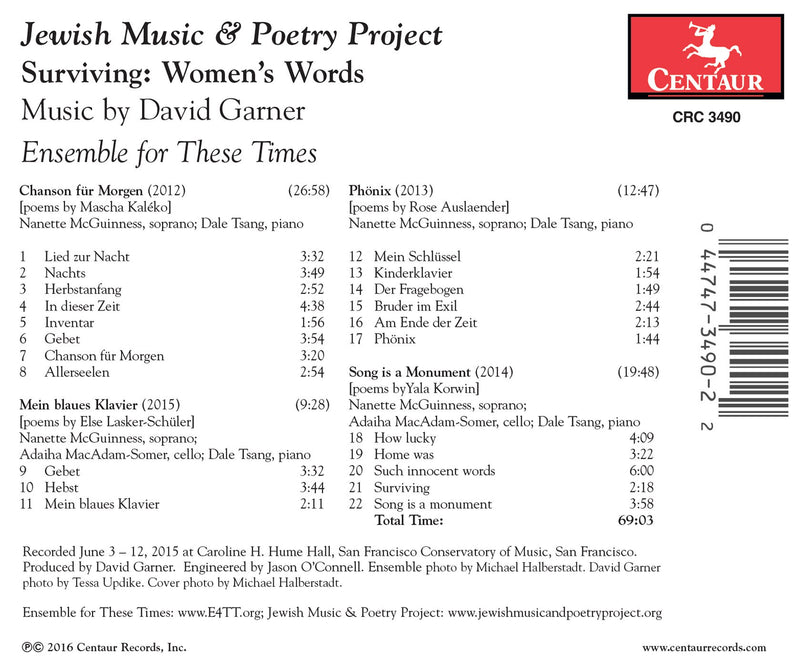 Jewish Music & Poetry Project: Surviving – Women's Words
