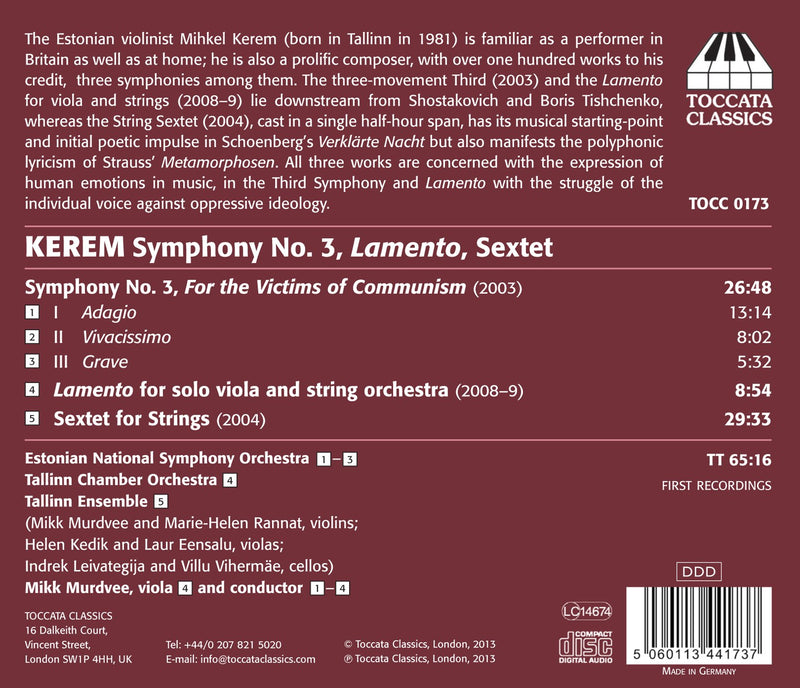 Kerem: Symphony No. 3, 'For The Victims Of Communism' - Lame