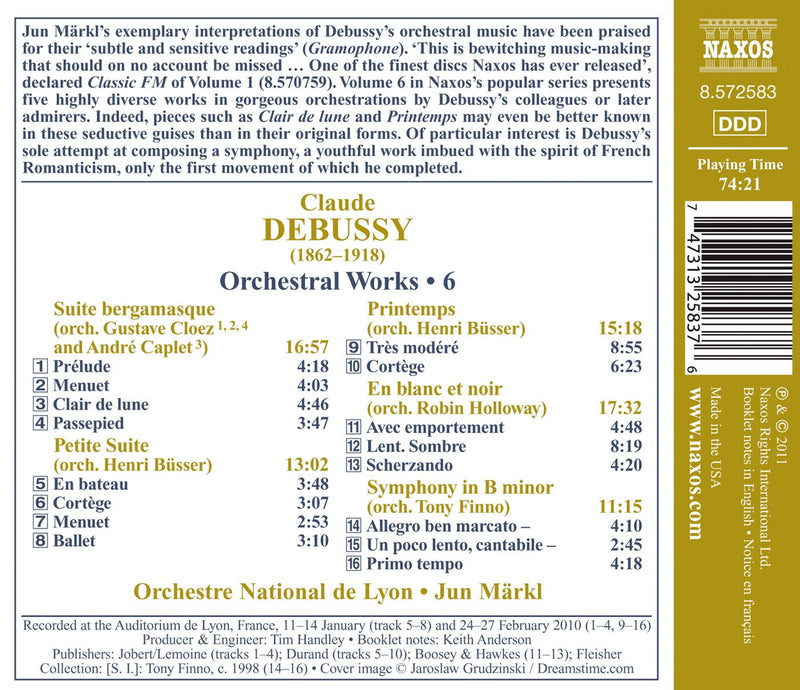 Debussy: Orchestral Works Vol 6 / Markl, Orchestra National De Lyon