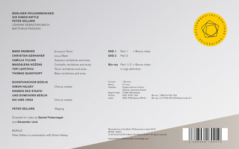Bach: St. Matthew Passion / Kozena, Padmore, Rattle