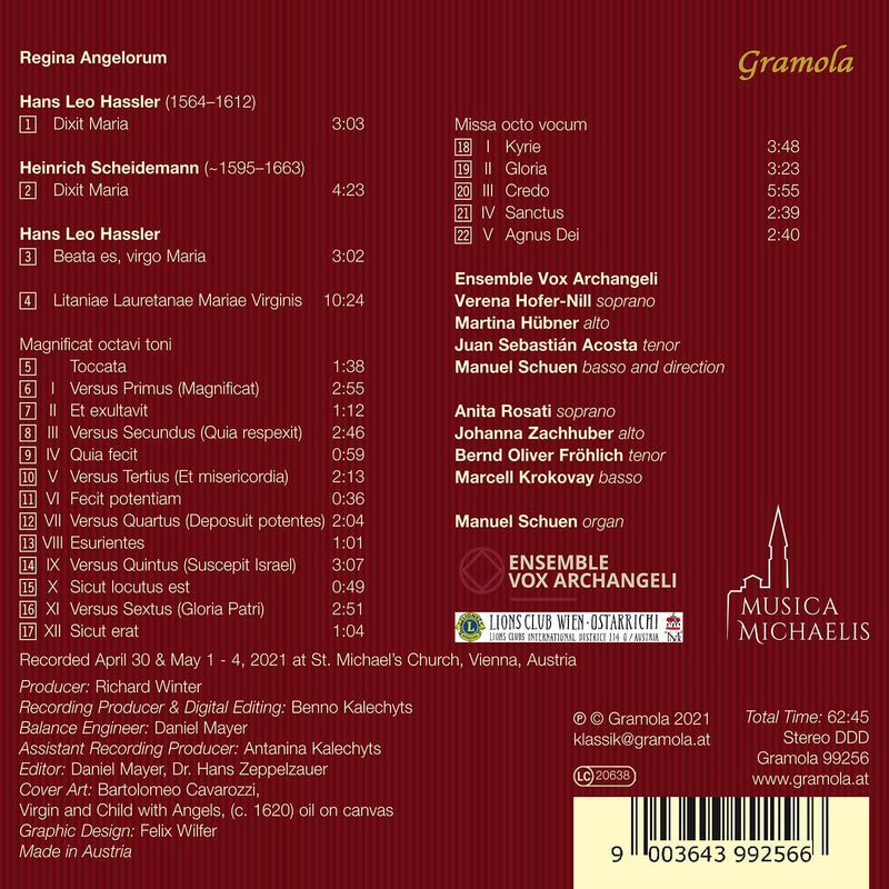 Hassler: Regina Angelorum / Schuen, Ensemble Vox Archangeli