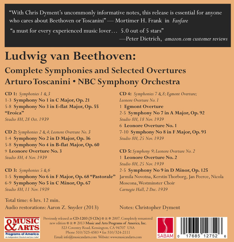 Beethoven: Complete Symphonies & Selected Overtures / Toscanini