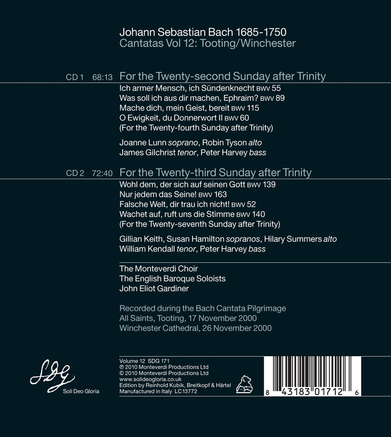 Bach: Cantatas Vol 12 / Gardiner, English Baroque Soloists