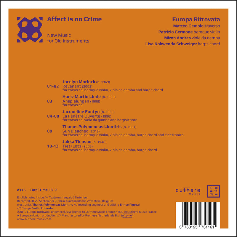 Affect Is No Crime: New Music for Old Instruments / Europa Ritrovata