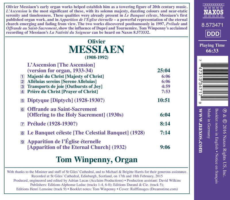 Messiaen: L'Ascension / Winpenny