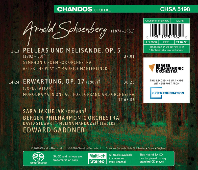 Schoenberg: Erwartung & Pelleas und Melisande /Jakubiak, Gardner, Bergen Philharmonic