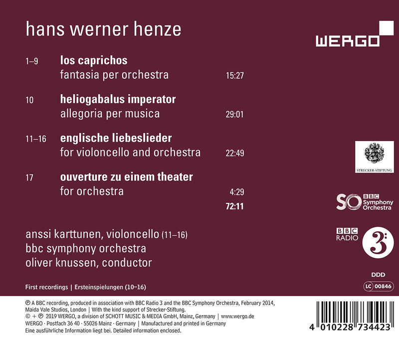 Henze: Heliogabalus imperator - Works for Orchestra