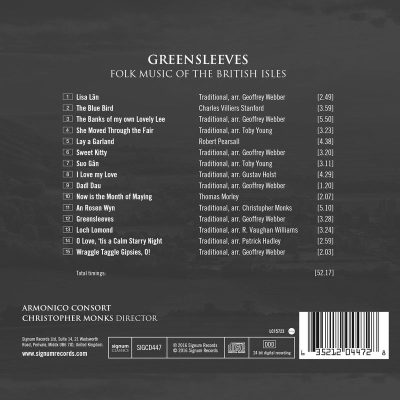 Greensleeves: Folk Music of the British Isles / Monks, Armonico Consort