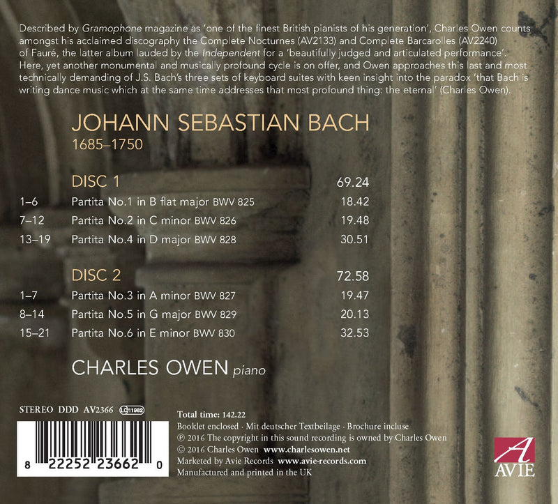Bach: The Six Keyboard Partitas / Owen