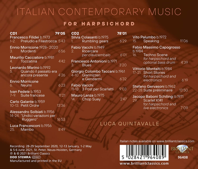 Italian Contemporary Music for Harpsichord / Quintavalle