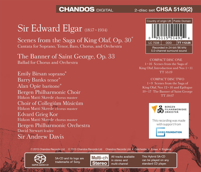 Elgar: King Olaf, The Banner of Saint George / Davis, Bergen