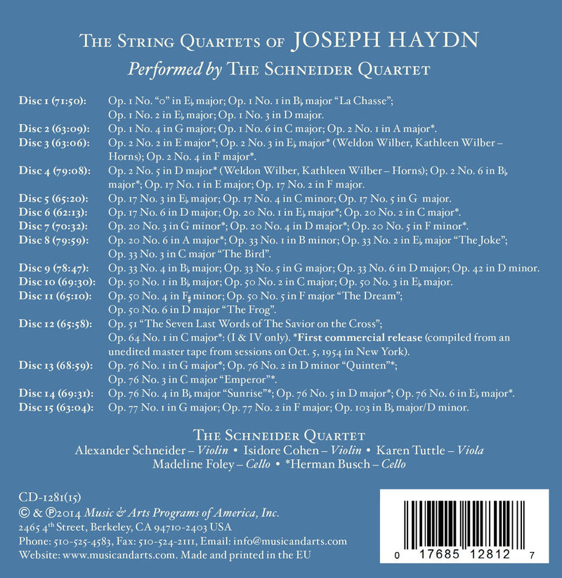 Haydn: String Quartets / Schneider Quartet